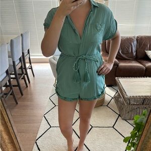 Free People romper with tassel tie
